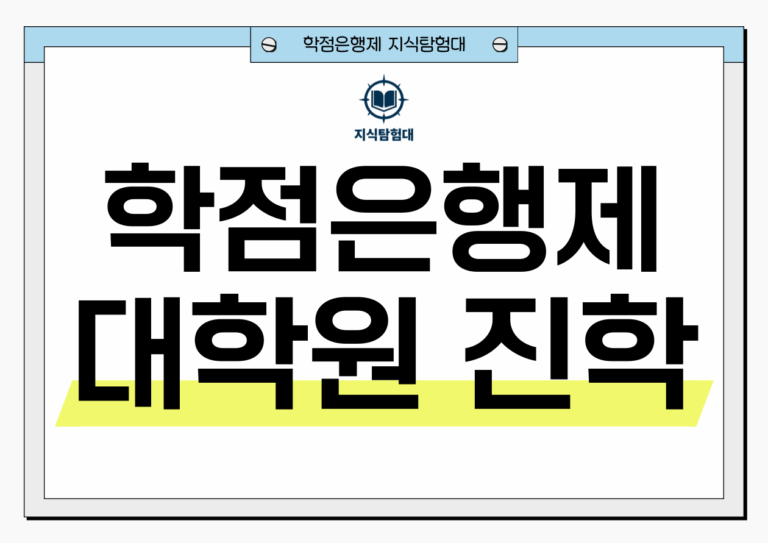 학점은행제로 대학원 진학하는 방법