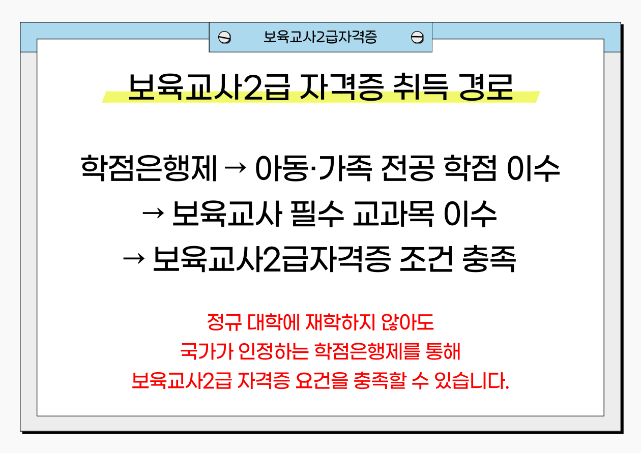 보육교사2급 자격증 취득방법